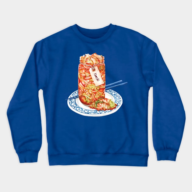 Kimchi- Watercolour Food Illustration Crewneck Sweatshirt by AmandaDilworth